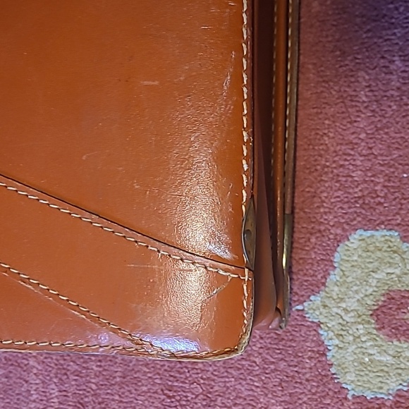 VINTAGE SPLIT COWHIDE LEATHER BRIEFCASE BAG - Picture 9 of 16